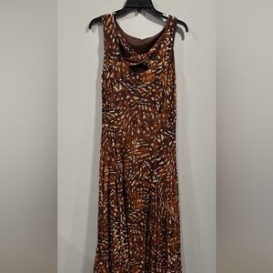 Chic Brown Patterned Maxi Dress